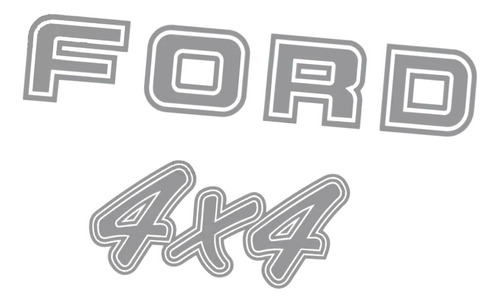 Kit Emblema Adesivo F1000 4x4 Traseira Em Prata F100014 Fgc