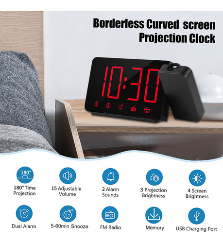 Despertador Digital For Dormitorio De 12 H/24 Horas Con Car