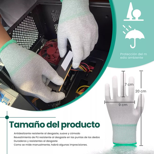 4 Par Guantes Antiestático Esd Reparación Microelectrónica F