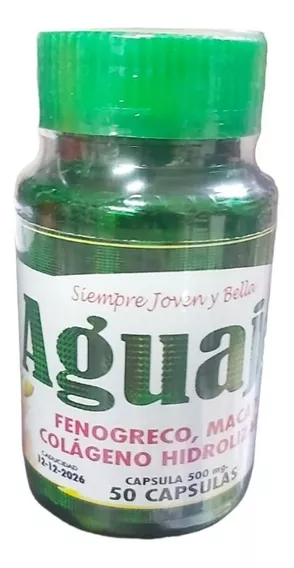 Aguaje Con Fenogreco, Maca, Colageno 50 Caps De 500 Mg C/u