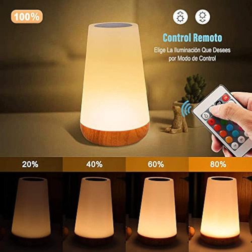 Wh Luz Nocturna Atmósfera Colorida Grano Madera Control