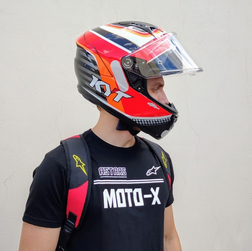 Casco Kyt Nx Race Carbon Pirro Tricompuesto, color rojo, talla 59/60 - L