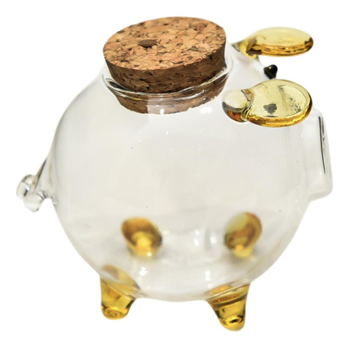 Glass Piggy Bank Pig Money Saving Box Contenedor Estilo A
