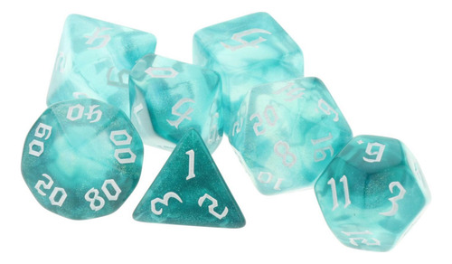 Jja 6 Juego De Dados Poliédricos Acrílicos Azul1 Azul1 K