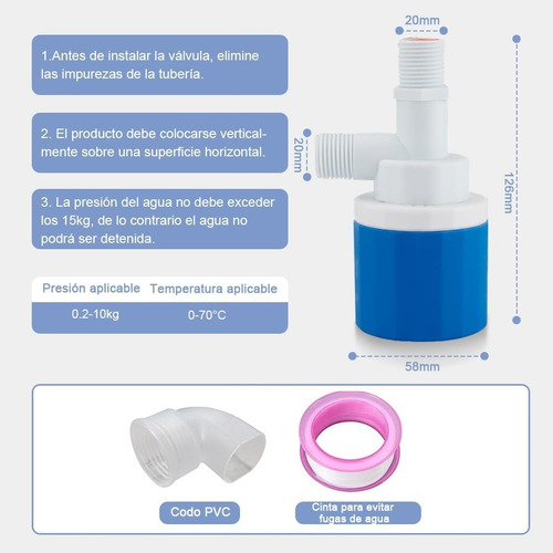 Wanlin-válvula De Flotador De Agua, Tanque De Agua Con Control De Nivel De Agua Válvula De Flotador Tradicional, Válvula De Flotador Automática Válvula De Control De Nivel De Agua Segura Tipo(1/2in)