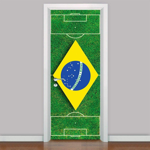 Adesivo Para Porta Campo De Futebol Brasil-93x210cm