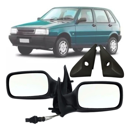 Par Retrovisor Fiat Uno 2001 2002 2003 2004 Acabamentos 4p