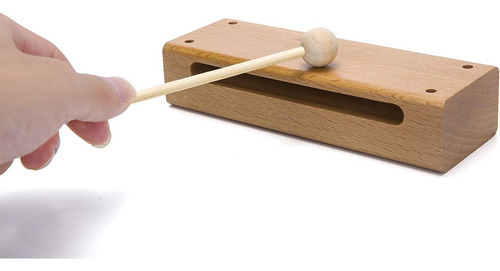 Instrumento Musical De Bloque De Madera Con Mazo Bloques De