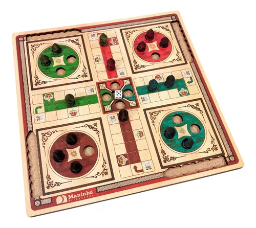 Jogo de Tabuleiro Ludo Clássico Luxo Brinquedo Educativo