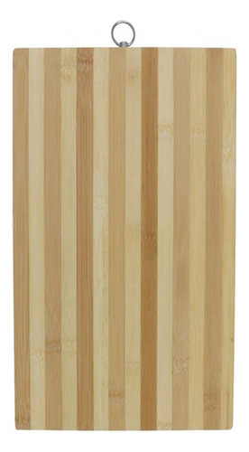Tabla De Picar Grande De Madera Bambu Con Aro 40cm X 60cm Color Marrón Liso Con Aro Colgante