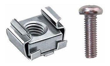 Imagem 9 de 10 de Kit Porca Gaiola + Parafuso Para Rack De Telecom Com 50 Pçs