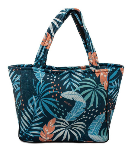 Imagen 5 de 6 de 3 Cartera Bolso Tote Gigante Neoprene Cierre Tropical Mujer