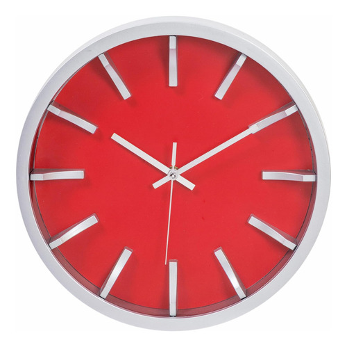 Kiera Grace Bold Reloj De Pared Redondo Rojo Moderno Y Conte