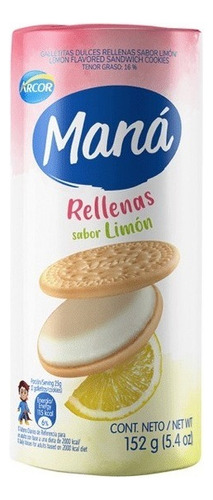 Mana Rellena Limón X152g Galletita Bagley