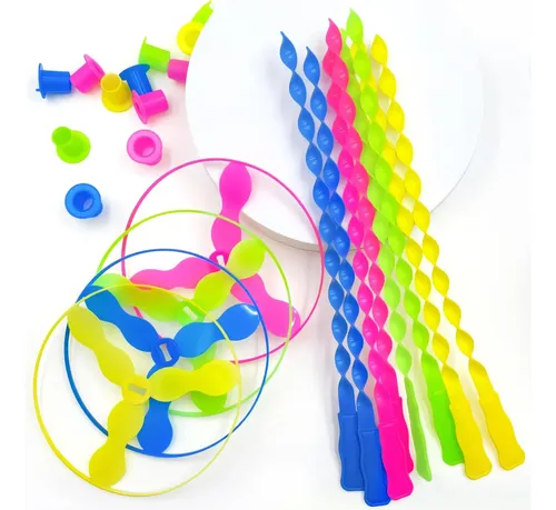 Pack De 20 Hélices Luminosas Para Fiestas – Juguetes Con LED Para Niños, Lanzadores Con Tirachinas, Regalos De Cumpleaños