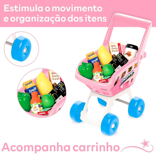 Mercadinho Infantil Caixa Registradora E Carrinho Brinquedo