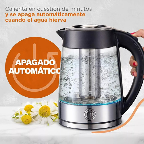Tetéra Eléctrica 1.7 Litros Con Infusor Mk-k-2of Masterchef