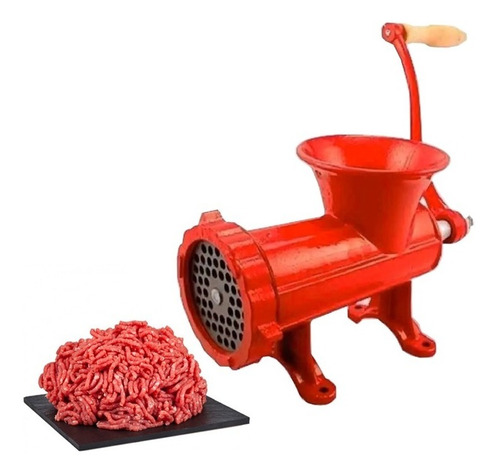 Imagen 1 de 10 de Picadora De Carne Manual Maquina Picar Roja Nro 22 Silmar