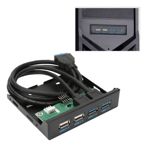 Panel Frontal Usb 3.0 De 3,5 Pulgadas, 4 Puertos Internos De