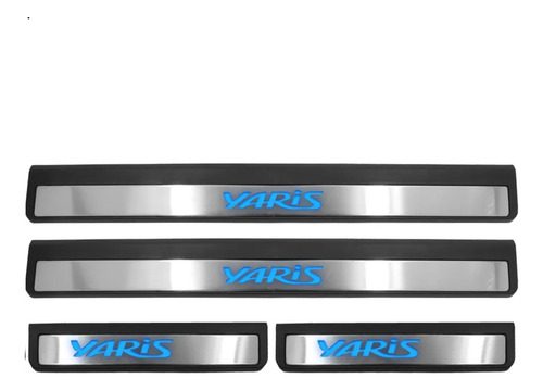 Jogo Soleira Com Led Toyota Yaris Hatch Sedan Aço Escovado