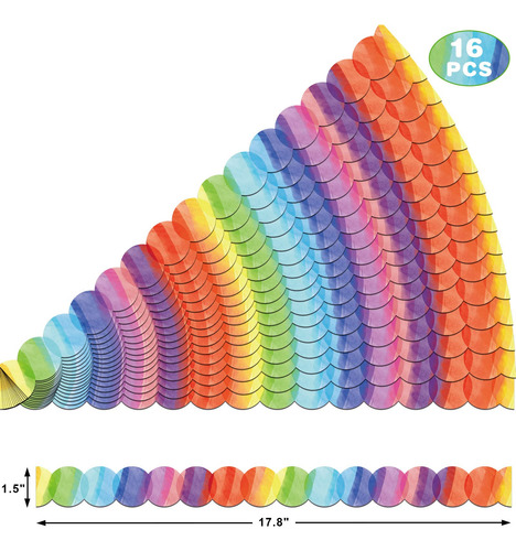 16 Círculos De Colores Con Bordes Magnéticos Troquelados .