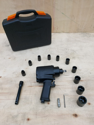 Pistola Neumatica 1/2  Industrial En Kit Gomeria Taller
