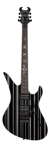 Guitarra eléctrica Schecter Synyster Standard de caoba gloss black with silver pin stripes brillante con diapasón de ébano