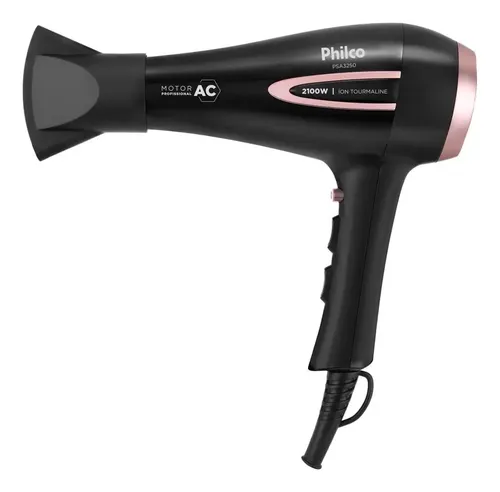 Secador De Cabelos Philco Psa3250 Íons Tourmaline 2100w Cor Preto