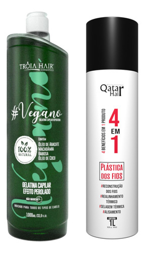 Tróia Hair Semi Definitiva Vegano + Selagem Qatar Hair 2x1l