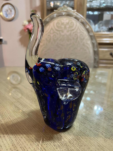 Elefante De Cristal Murano Millefiori (Usado)