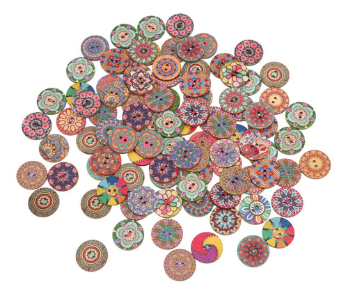 Botones De Colores, 100 Unidades, De Madera, Estilo Europeo,
