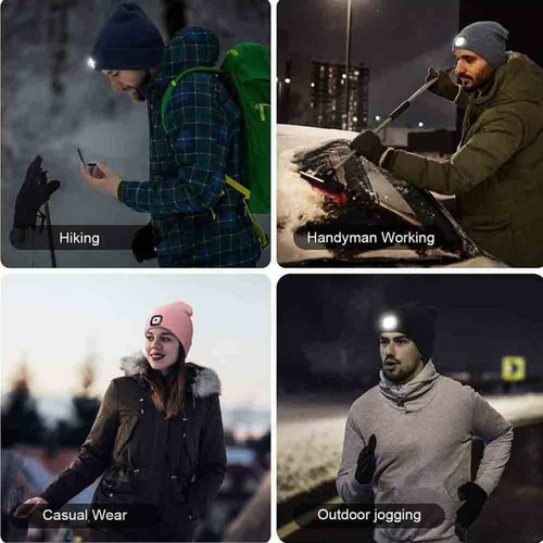 Gorro De Punto Led, Gorro De Senderismo, Que Emite Luz Calie