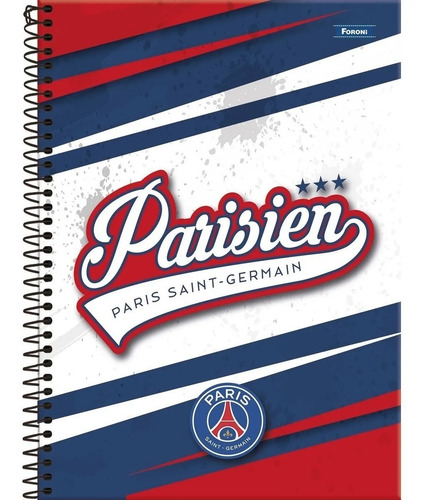 Caderno 10 Matérias Psg Paris Saint Germain C/160 Fls Foroni