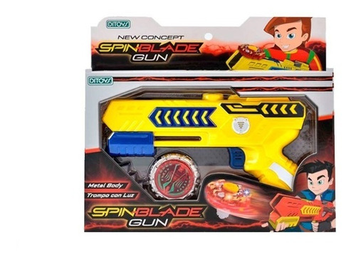 Spin Blade Gun Trompo De Metal Con Luz-ditoys 2315 Amarillo