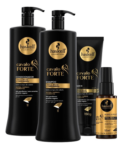 Kit Haskell Cavalo Forte Sh Cond 1l + Leave-in + Selante