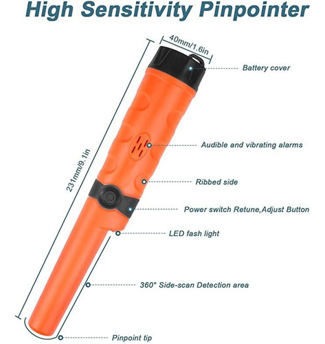 A*gift Detectores De Metales Impermeables Pin Pointer Para