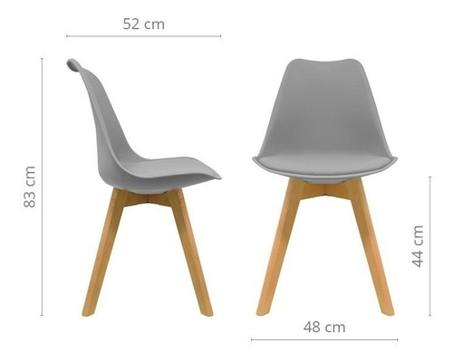 Imagen 3 de 10 de Silla Nórdica (pack 4) Eames Vintage Grises / Nordik