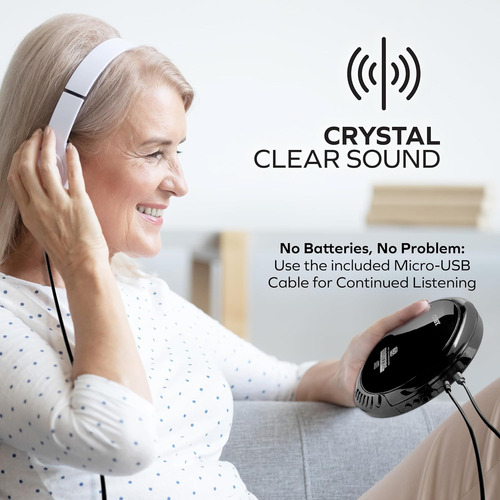 Reproductor Cd Coby Cd-191-blk, Portátil, Lcd, Recargable