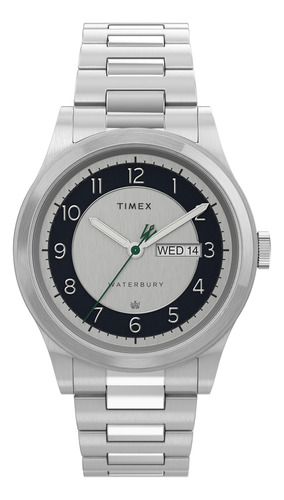 Reloj Timex Waterbury Day-date De 39 Cm Para Hombre Acero