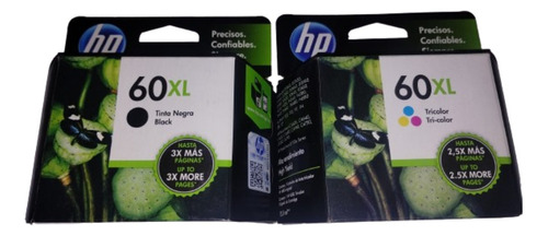 Kit Cartucho Hp 60 Negro Y Tri-color Xl Orginal