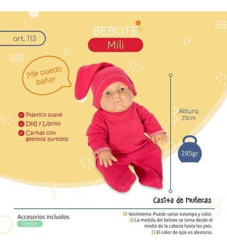 Bebe Real Bebote Mini Gordito Casita De Muñecas 113 Mili Mar