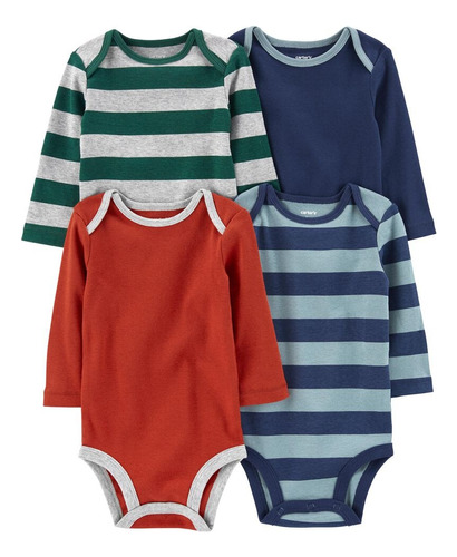 Carters Set 4 Pañaleros M Larga Niños Ropa Americana Nvo Bb