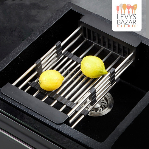 Imagen 7 de 10 de Escurridor Extensible Acero Inox Para Bacha Verduras Frutas