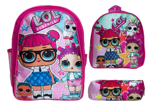 Kit Mochila Escolar Feminina Reforçada Lol Surprise Toys 2u