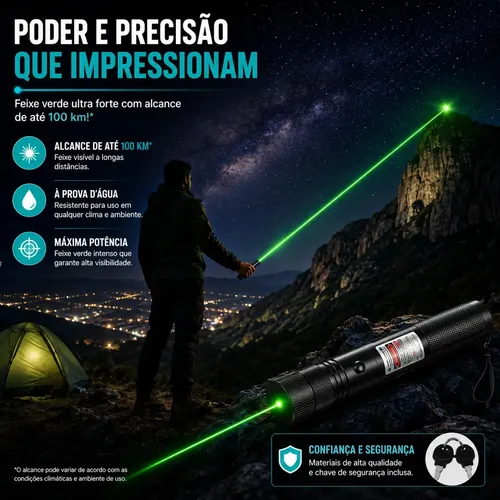Caneta Laser Verde Ultra Forte 50000mw Recarregável Alcance 100km Prova Dagua Laser Pointer Profissional Longo Alcance Com Chave Segurança Para Astronomia Trilhas Apresentações E Uso Profissional: imagem 5