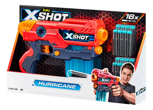 Pistola Lanza Dardos Con Cargador Zuru X-shot Hurricane Rex