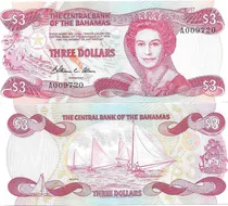 Comprar Billete Bahamas 3 Dolares Año 1974 Sin Circular 60 Dolares!!