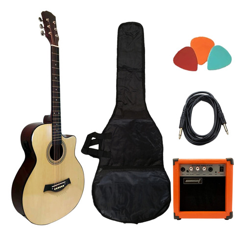 Combo Guitarra Electroacustica Amplificador Cable Funda 