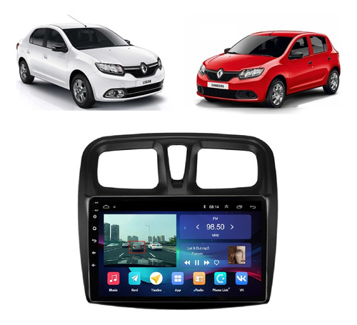 Central Multimídia Android Renault Logan 2013-22 8/core 9p