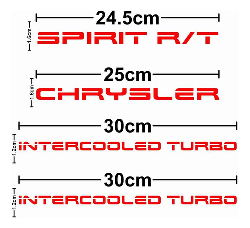 Sticker Calcomanía Chrysler Spirit Rt Intercooled Vinil 